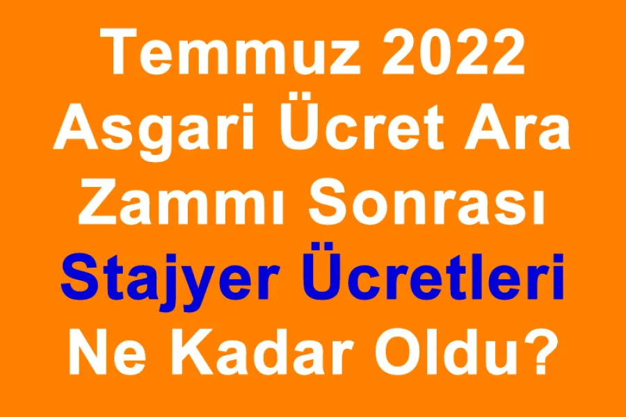 2022 Temmuz Asgari Ücret Ara Zammından Sonra Stajyer Ücretleri Ne Kadar Oldu?