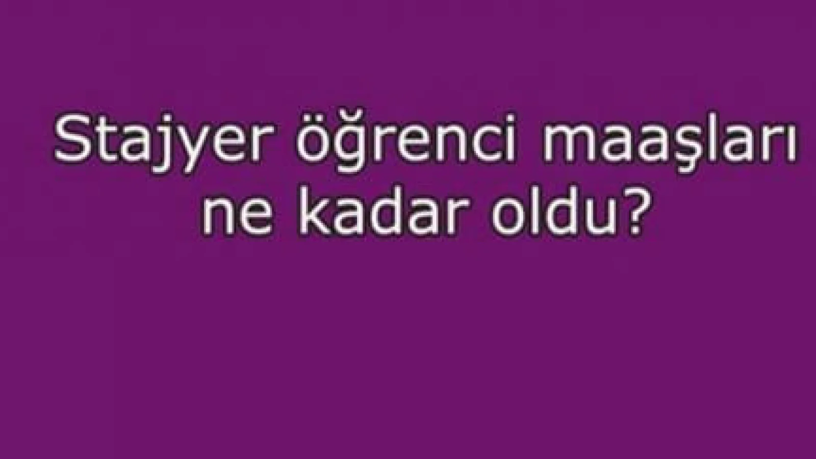 Stajyer Öğrenci Maaşları Ne Kadar Oldu?