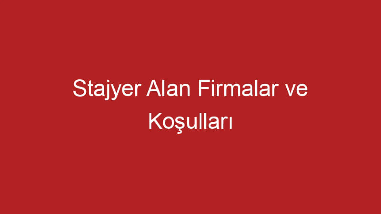 Stajyer Alan Firmalar ve Koşulları